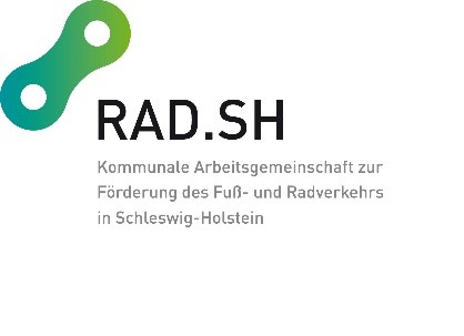 Das Logo von RAD.SH. Ein Kettenglied einer Fahrradkette in gelbgrün.